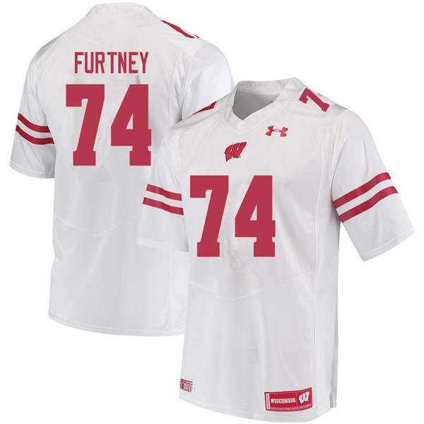 Wisconsin Badgers Men's #74 Michael Furtney NCAA Under Armour Authentic White College Stitched Football Jersey QH40M76XC